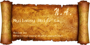 Nyilassy Abiáta névjegykártya